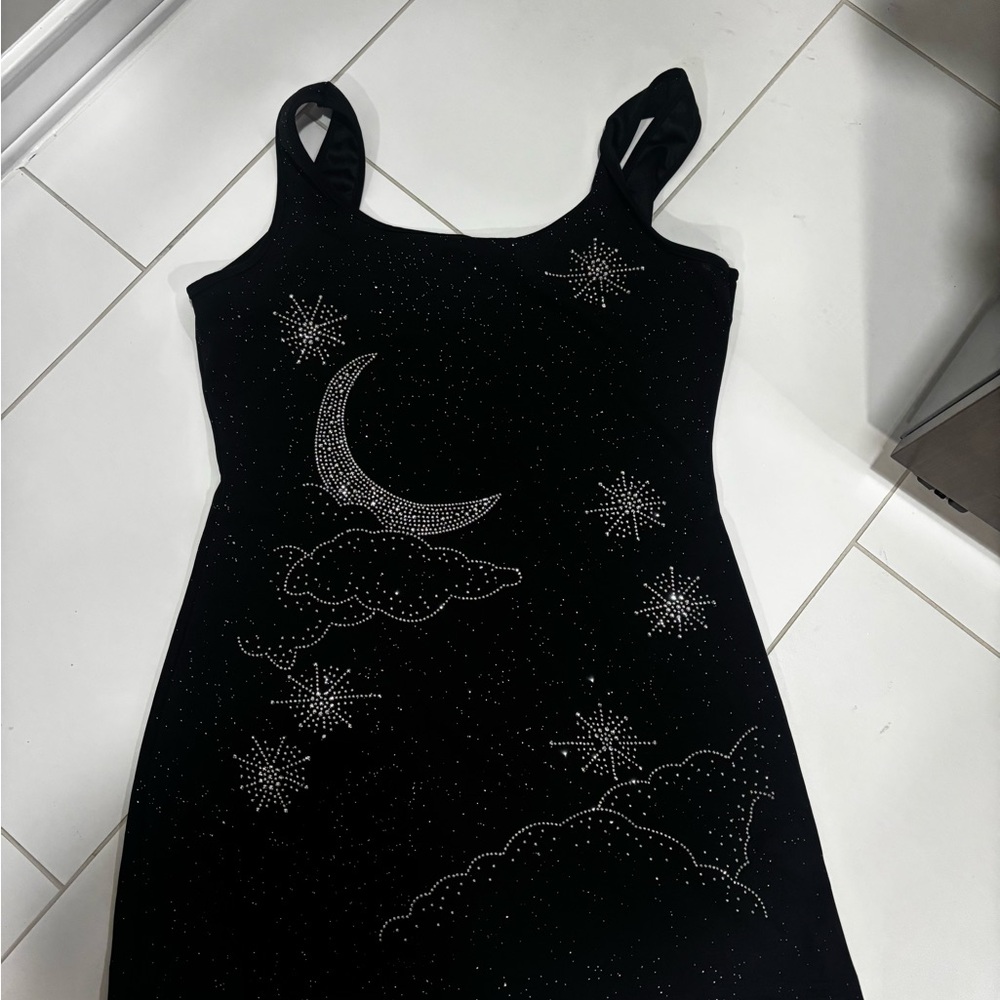 Amazon Black and White Embellished Sheath Midi Dress